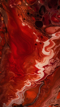 Abstract background of acrylic paint in red and black tones. Liquid marble textureの素材