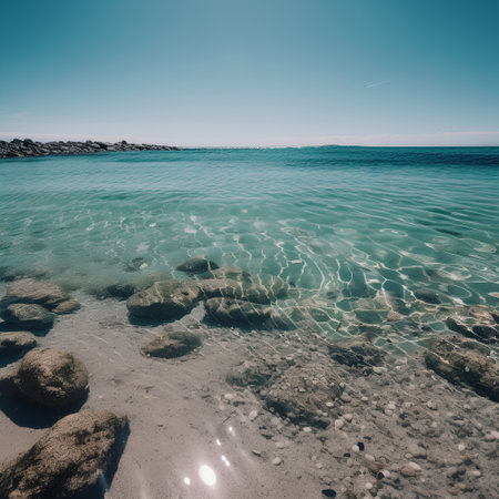 beautiful seascape with rocks and clear water in Sardiniaの素材