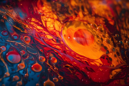 Beautiful abstract background of water drops. Red and orange colors.の素材