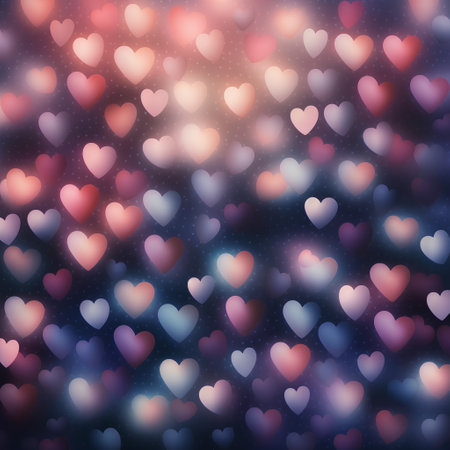 Heart bokeh background. Valentine's day background. Vector illustration.の素材