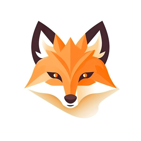 Fox head icon isolated on white background. Vector illustration. Eps 10.の素材