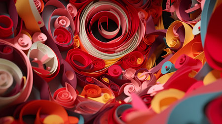 Abstract 3d rendering of chaotic colorful shapes. Computer generated background.の素材