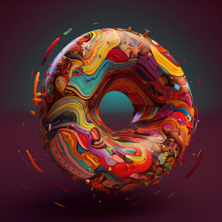 3d render, abstract background, round shape, 3d illustrationの素材