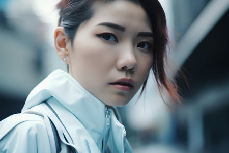 beautiful asian woman in the street, lifestyle people concept.の素材