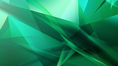 Abstract green background with smooth lines and light effects. Vector illustration.の素材