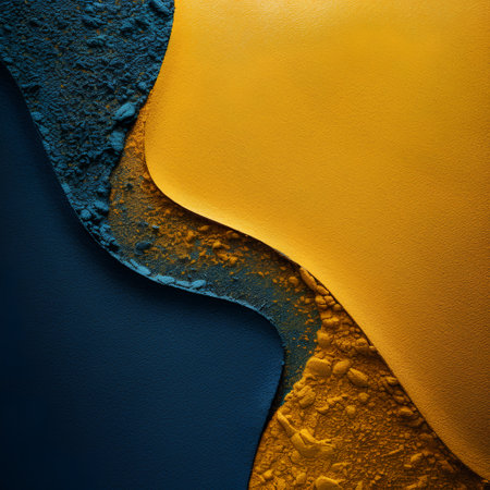 Abstract blue and yellow background with layers of sand. 3d illustrationの素材