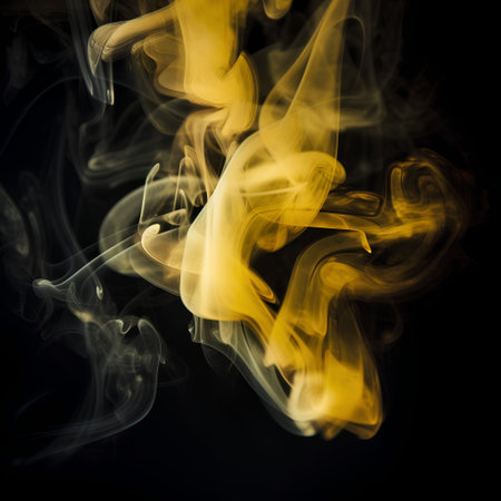 Abstract colored smoke on a black background. Texture. Design element.の素材