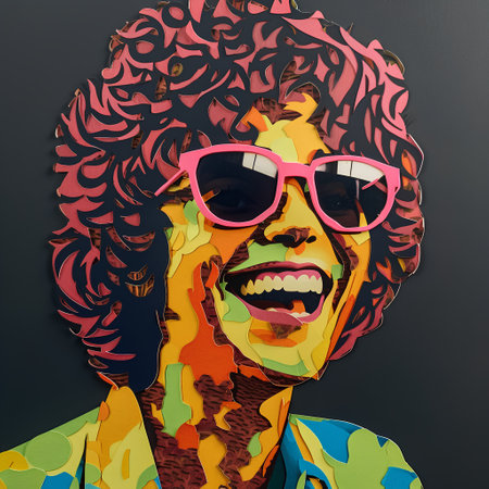 Fashion art collage. Portrait of a beautiful girl in sunglasses.の素材