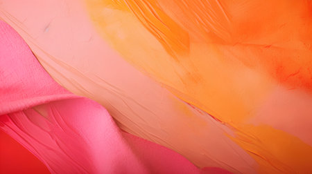 Abstract colorful background. Close-up of orange and pink textured wallの素材