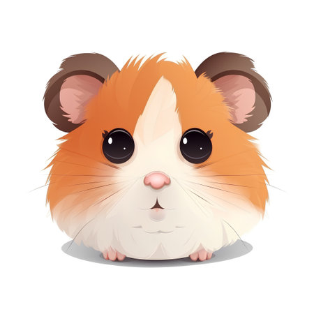 cute hamster isolated on a white background. vector illustration.の素材