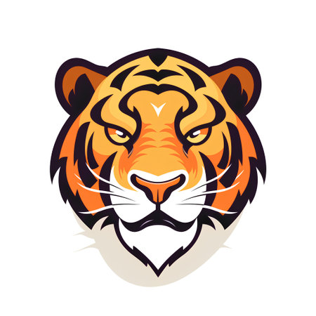 Tiger head mascot. Vector illustration for t-shirt print and other uses.の素材