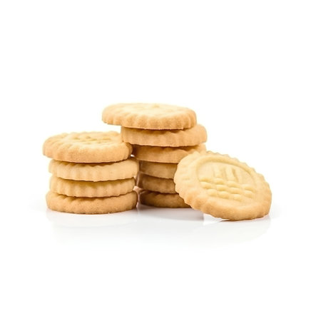 Sandwich cookies isolated on white background. Sweet biscuits with filling.の素材