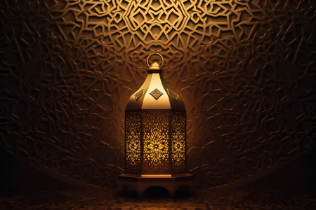 Arabic lanterns in the arabic style. 3d renderingの素材