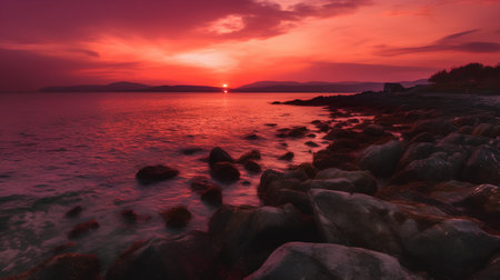 Beautiful seascape at sunset. Composition of nature.の素材