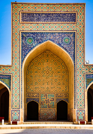 Front view of madrassa in Bukhara, Uzbekistanのeditorial素材