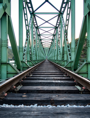 Train trestle in Duoro Valley, Portugalの写真素材
