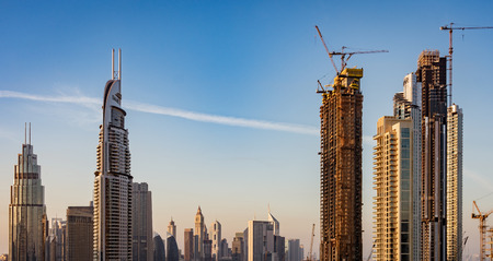 ABU DHABI, UAE, MAR 22, 2018: New skyscrapers are being built rapidly throughout Abu Dhabiのeditorial素材