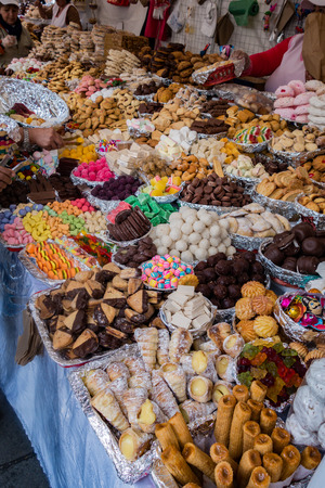 Traditional sweets at Corpus Christi celebration in Ecuadorのeditorial素材