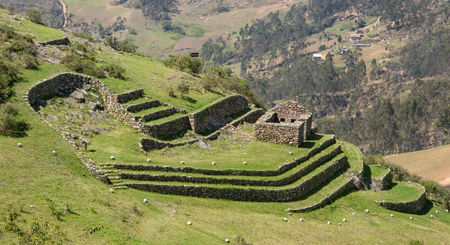 Inca ruin at Cojitambo in Ecuadorの写真素材