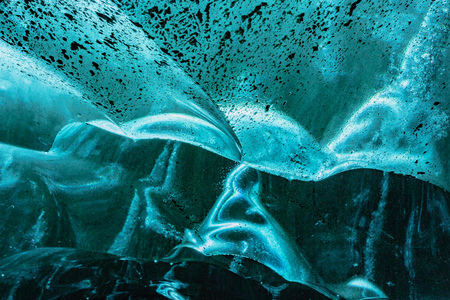 Background texture of an ice cave in Icelandの写真素材