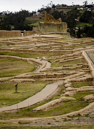 Inca Pirca is the oldest and most famous Inca ruins in Ecuadorの写真素材