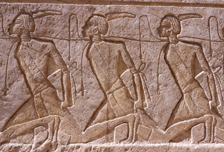 Stone Hieroglyphic Carvings at Kom Ombo Temple near Luxorの写真素材