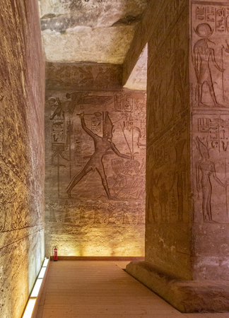 Stone Hieroglyphic Carvings at Kom Ombo Temple near Luxorの写真素材