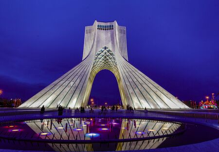 Colombo, Iran - Azadi Tower Was Built To Commerate 2500 Years of King Rule -- Less than a Decade Before the Last King Was Deposed.のeditorial素材