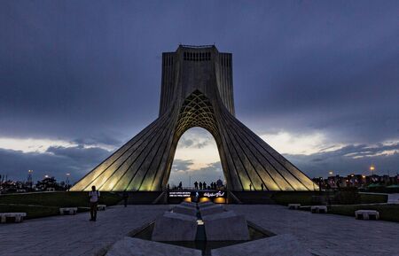 Colombo, Iran - Azadi Tower Was Built To Commerate 2500 Years of King Rule -- Less than a Decade Before the Last King Was Deposed.のeditorial素材