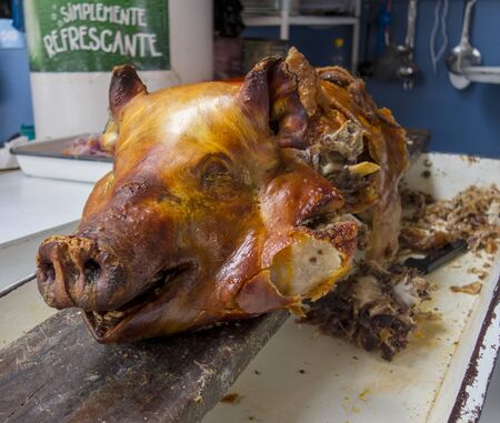 Horneo pig for sale at local marketのeditorial素材