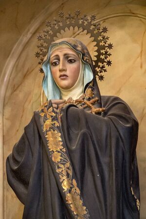 Church of La Merced , Havana, Cuba, Nov 20, 2017 - Mother Mary statue in Catholic churchのeditorial素材