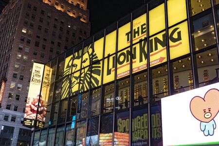 New York, Feb 16, 2018 - Sign: Lion King live theaterのeditorial素材