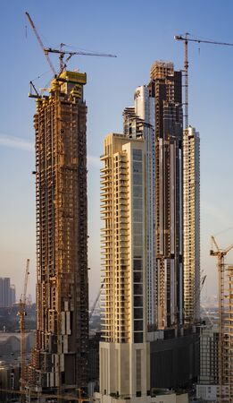 ABU DHABI, UAE, MAR 22, 2018: New skyscrapers are being built rapidly throughout Abu Dhabiのeditorial素材