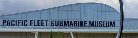 Waikiki, Honolulu, Hawaii - Oct 31, 2021-Pacific Fleet Submarine Museum sign.のeditorial素材