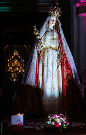 Cuenca, Ecuador, Dec 7, 2021 - The Traveling Child statue is brought out from the church for traditional Christmas Eve parade.のeditorial素材
