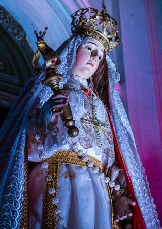 Cuenca, Ecuador, Dec 7, 2021 - The Traveling Child statue is brought out from the church for traditional Christmas Eve parade.のeditorial素材