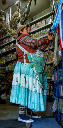 La Oaz, Bolivia, 01162023 - Witches Alley vendors are pharmacists and often called withces.のeditorial素材