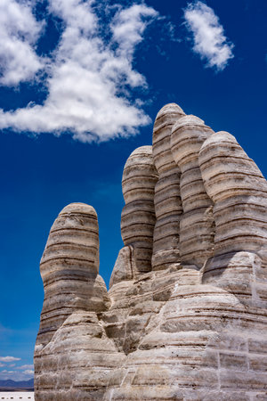 Uyuni, Bolivia, 01182023 - Whimsical stature made of salt carbed out of the Bolivian Salt Flats.のeditorial素材