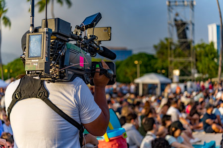hawaii, honolulu - 20230530: Shinnyo Floating Lantern Festival - professional news photographers and...