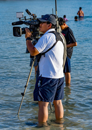 hawaii, honolulu - 20230530: Shinnyo Floating Lantern Festival - professional news photographers and...