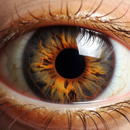 eyeball extreme closeup brown iris asianの素材
