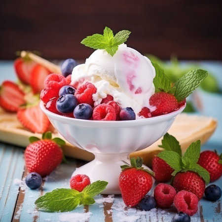 ice cream strawberry with fruitの素材