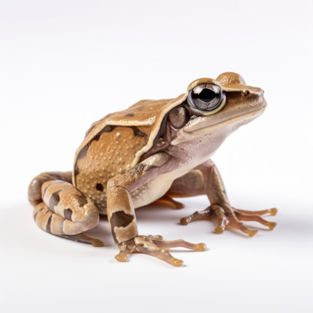lifestyle photo borneo eared frog on white backgroundの素材