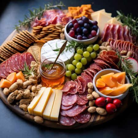 cheese and meat plate for a partyの素材