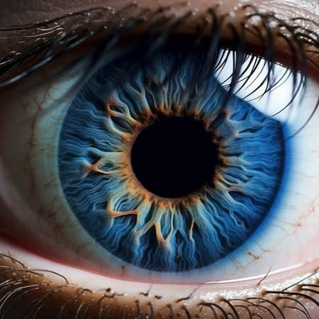 eyeball extreme closeup blue iris caucasianの素材