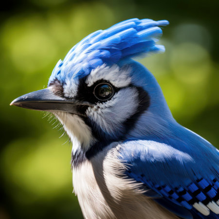 closeup profile bluejay head.の素材