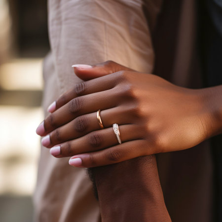 Closeup of human hands.の素材
