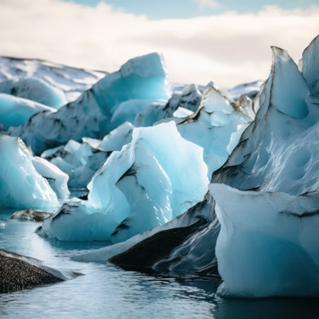 closeup glacier in iceland.の素材