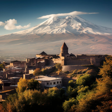 armenia view of mt ararat.の素材