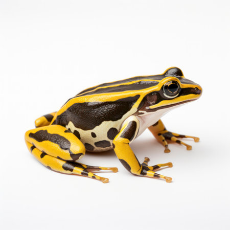yellowback frog on white background.の素材